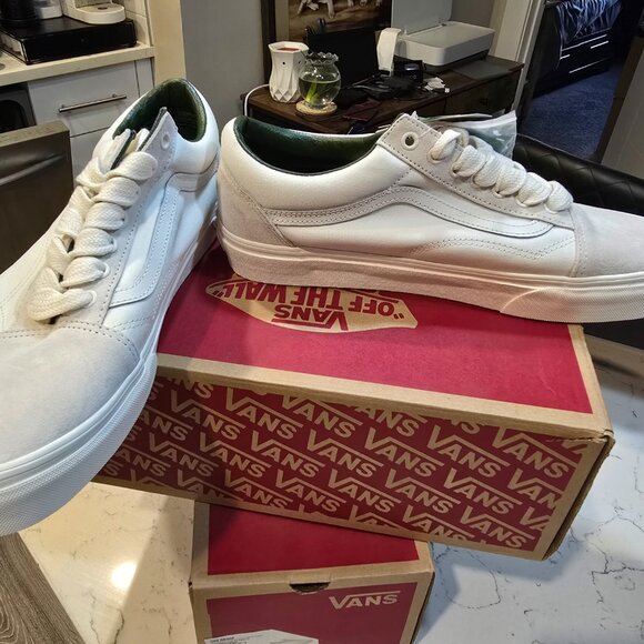 Vans OLD SKOOL OVERSIZED LACE VN0007NTWGR White Green Skateboarding MENS 10 NEW - Picture 6 of 12